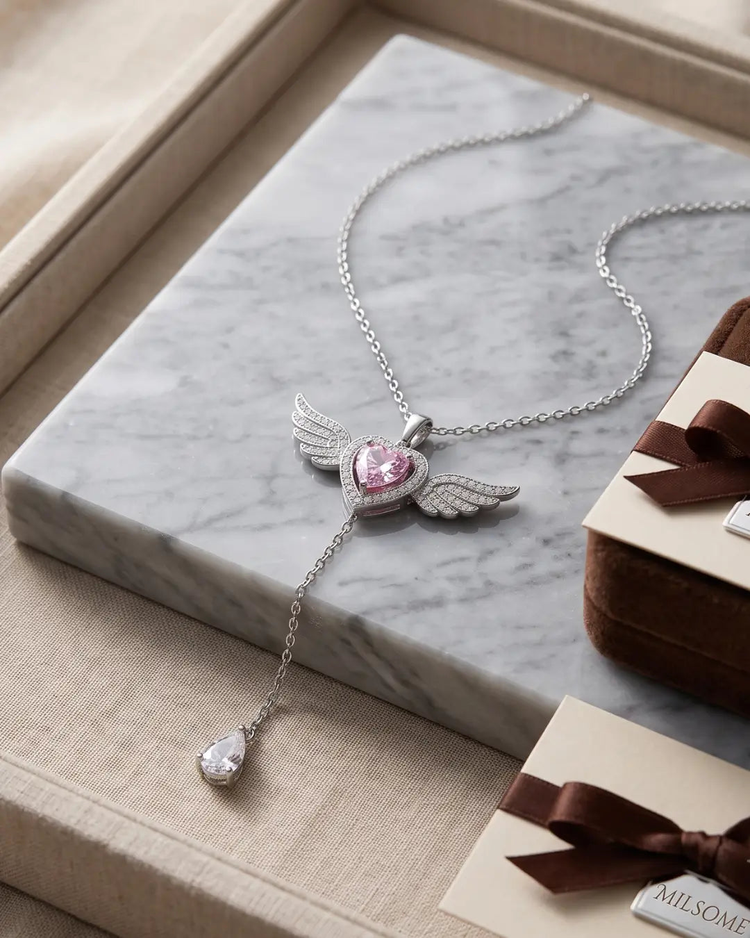 Angel Wing Heart Pendant